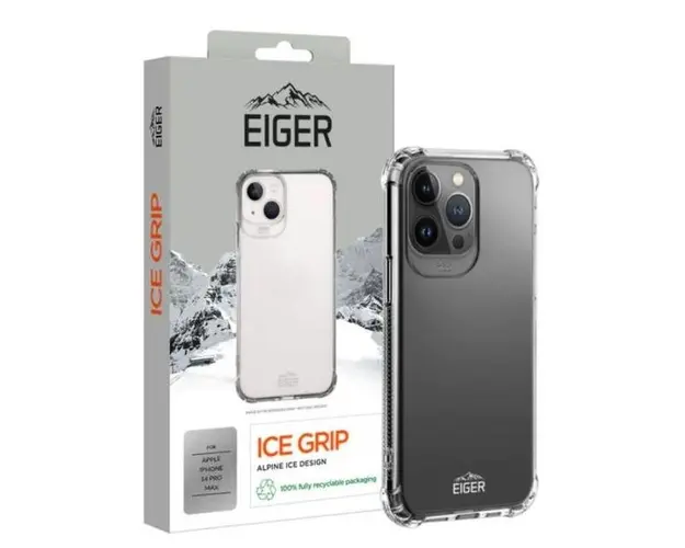 Protectie Spate Eiger Ice Grip pentru Apple iPhone 14 Pro Max (Transparent)