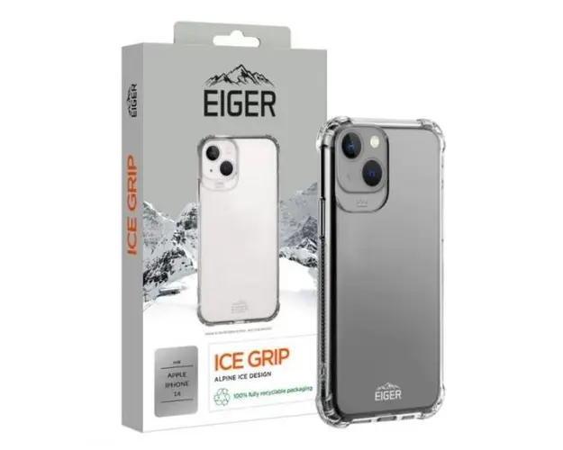 Protectie Spate Eiger Ice Grip pentru Apple iPhone 14 (Transparent)