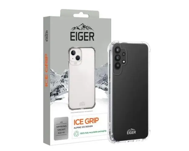 Protectie Spate Eiger Ice Grip pentru Samsung Galaxy A32 (Transparent)
