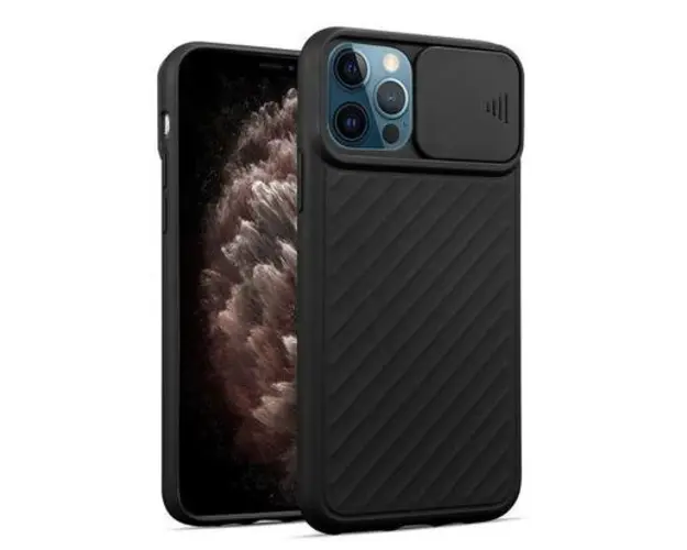 Protectie Spate Just Must Camo JMHCAMOIXIIPBK pentru Apple iPhone 12 / 12 Pro (Negru)