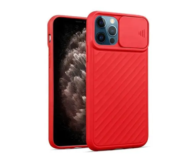 Protectie Spate Just Must Camo JMHCAMOIXIIPR pentru Apple iPhone 12 / 12 Pro (Rosu)