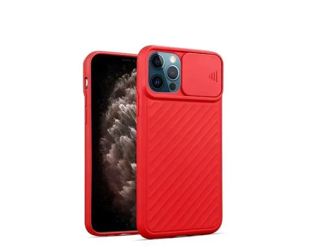 Protectie Spate Just Must Camo JMHCAMOIXIIPMR pentru Apple iPhone 12 Pro Max (Rosu)
