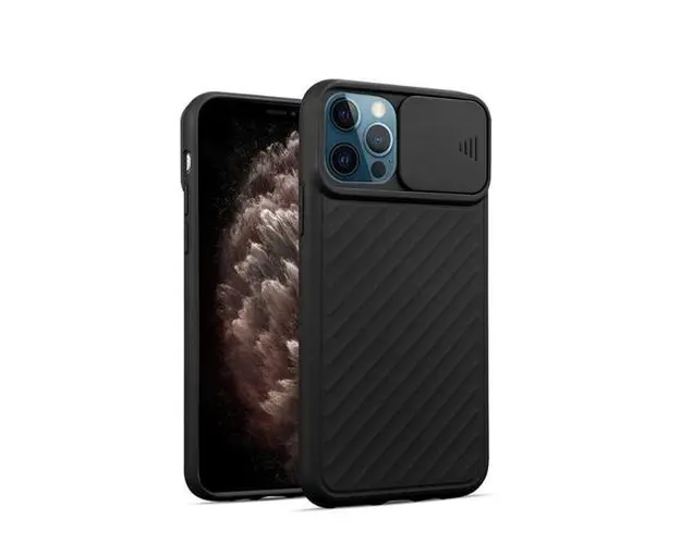 Protectie Spate Just Must Camo JMHCAMOIXIIPMBK pentru Apple iPhone 12 Pro Max (Negru)
