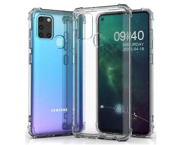 Protectie Spate Just Must Shock JMHSTPUA21SC pentru Samsung Galaxy A21s (Transparent)