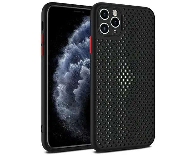 Protectie Spate Lemontti Bubble LEMHBIXIIPN pentru Apple iPhone 12 / 12 Pro (Negru)