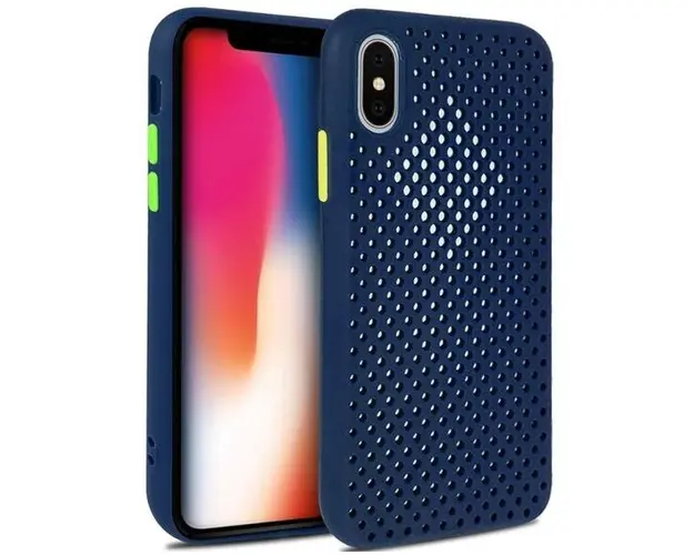 Protectie Spate Lemontti Bubble LEMHBIPHXSABS pentru Apple iPhone X / XS (Albastru)