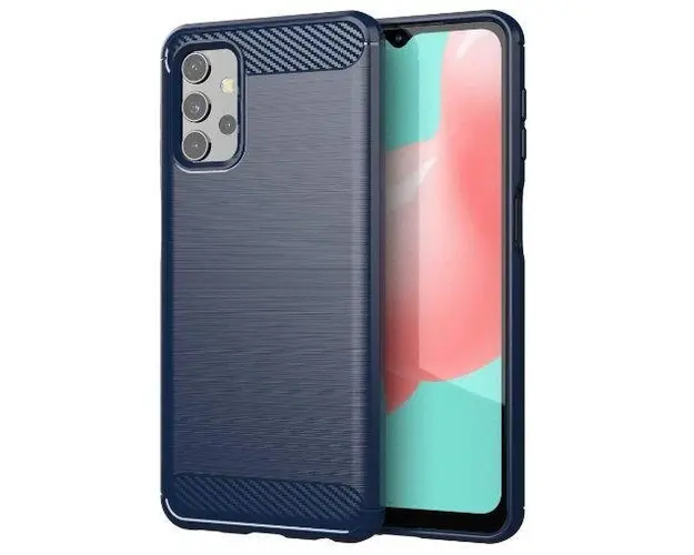 Protectie Spate Lemontti Carbon Case Flexible LEMCCFA325GAB pentru Samsung Galaxy A32 5G (Albastru)