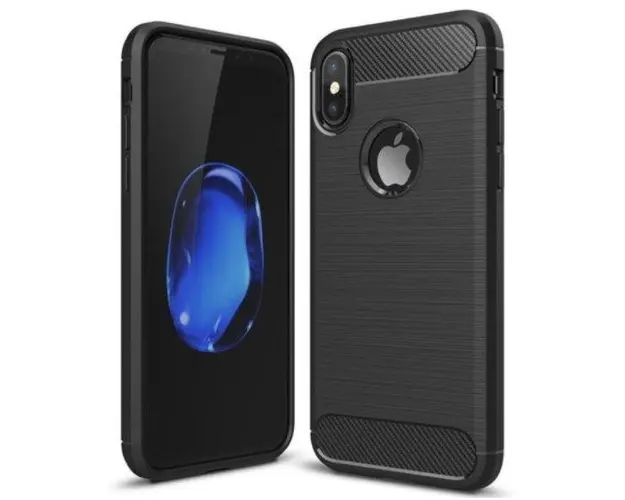 Protectie Spate Lemontti Carbon Duo LEMHCIXSN pentru Apple iPhone X / XS (Negru)