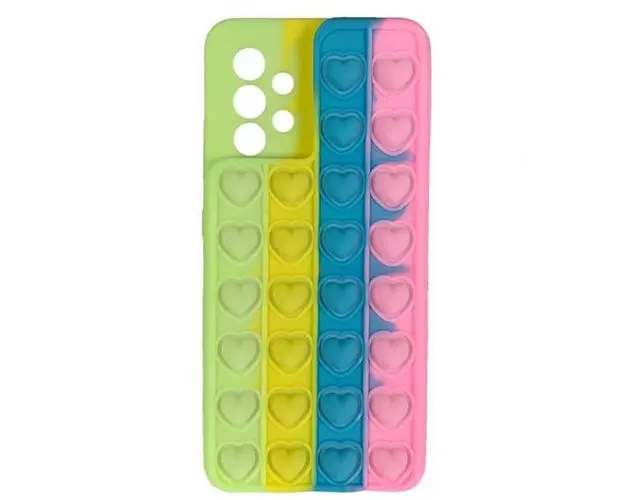 Protectie spate Lemontti Heart Pop it 4 pentru Samsung Galaxy A32 4G (Multicolor)