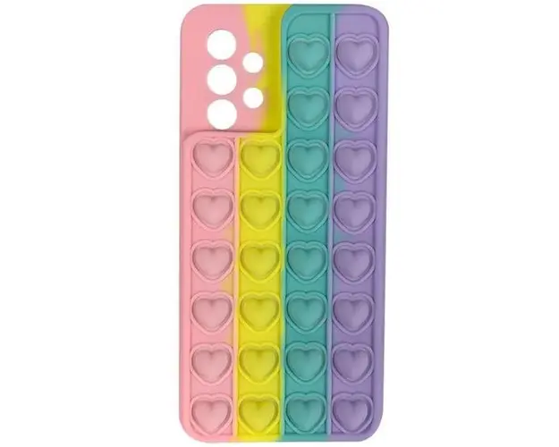 Protectie spate Lemontti Heart Pop it 3 pentru Samsung Galaxy A32 4G (Multicolor)