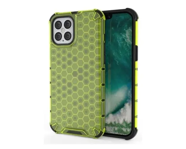 Protectie Spate Lemontti Honeycomb SYA001131401C pentru Apple iPhone 12 Pro Max (Verde)