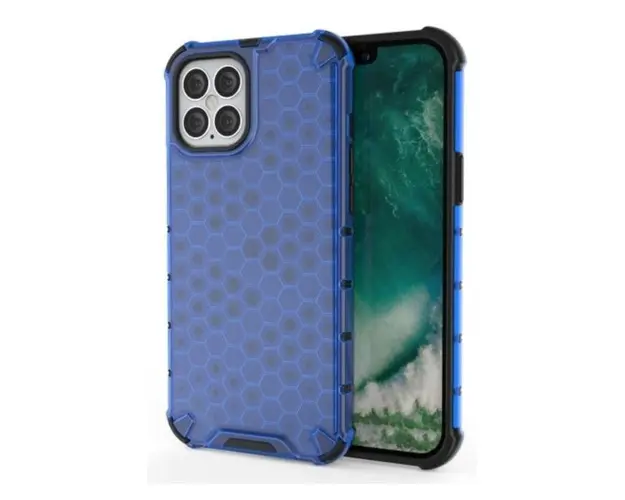 Protectie Spate Lemontti Honeycomb SYA001131401B pentru Apple iPhone 12 Pro Max (Albastru)