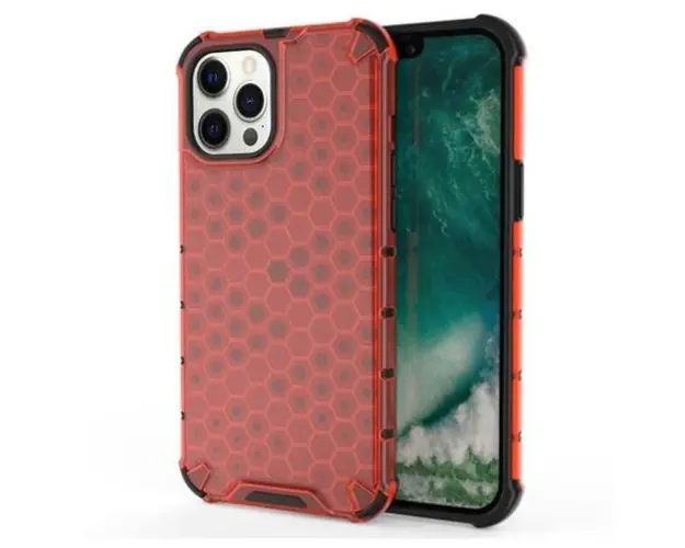 Protectie Spate Lemontti Honeycomb SYA001131401A iPhone 12 Pro Max (Rosu)