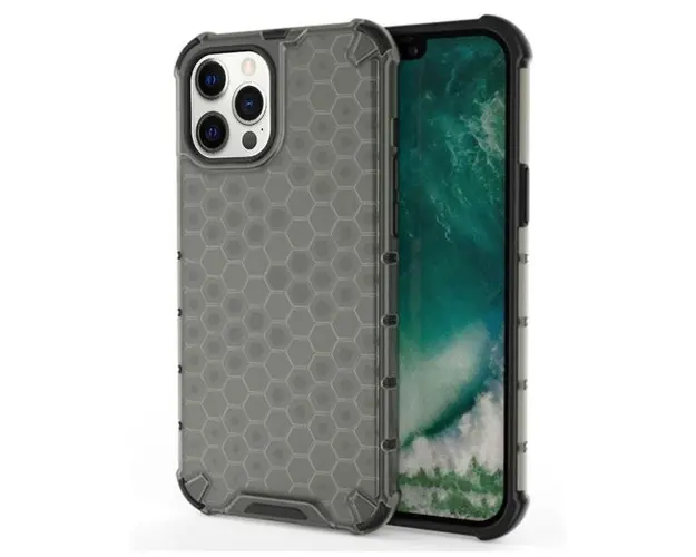 Protectie Spate Lemontti Honeycomb SYA001131401D pentru Apple iPhone 12 Pro Max (Gri)