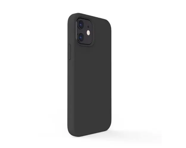 Protectie Spate Lemontti Liquid Silicon LEMCLSXIIMBK pentru Apple iPhone 12 Mini (Negru)