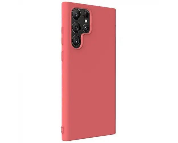Protectie Spate Lemontti Silicon Soft Slim pentru Samsung Galaxy S22 Ultra (Rosu)