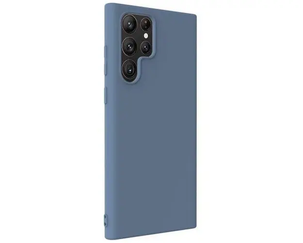 Protectie Spate Lemontti Silicon Soft Slim pentru Samsung Galaxy S22 Ultra (Gri)