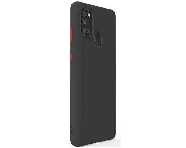 Protectie Spate Lemontti Solid Silicone LEMHSSA21SN pentru Samsung Galaxy A21s (Negru)
