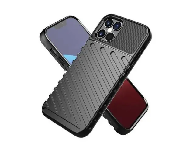 Protectie Spate Lemontti Thunderbolt EDA00665102A pentru Apple iPhone 12 / 12 Pro (Negru)