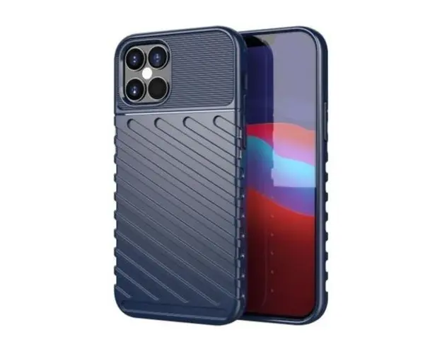 Protectie Spate Lemontti Thunderbolt EDA00665102B pentru Apple iPhone 12 / 12 Pro (Albastru)
