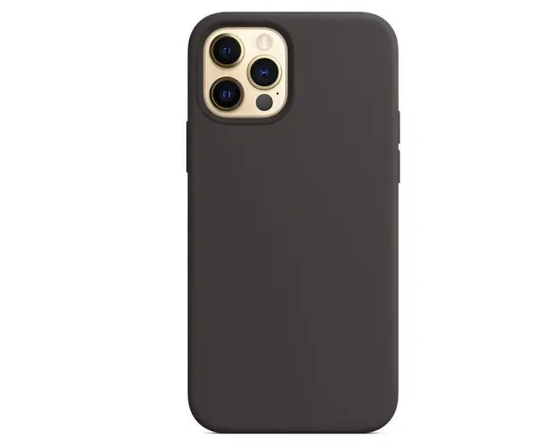 Protectie Spate Liquid Silicon LEMHLSIXIIPBK pentru Apple iPhone 12 / 12 Pro (Negru)