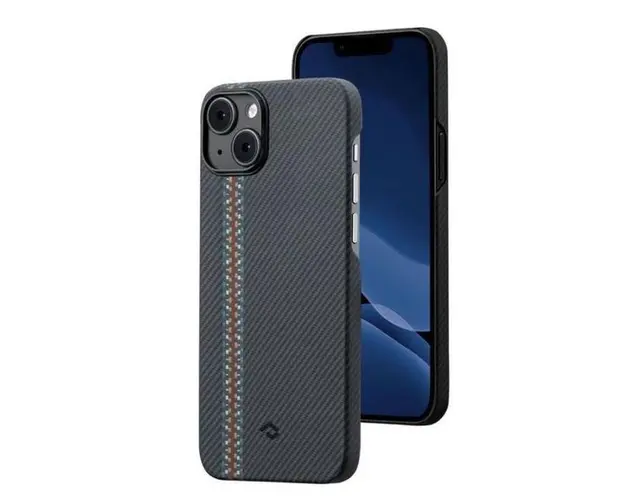 Protectie spate Pitaka MagEZ 3 Aramida pentru Apple iPhone 14 (Gri)