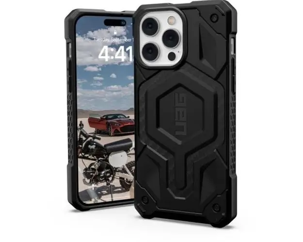 Protectie spate UAG Monarch Pro Carbon Fiber pentru Apple iPhone 14 Pro Max, Magsafe (Negru)
