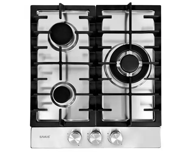 Plita incorporabila Samus PSG-64SX9, 4 arzatoare pe gaz, 58 cm (Inox)