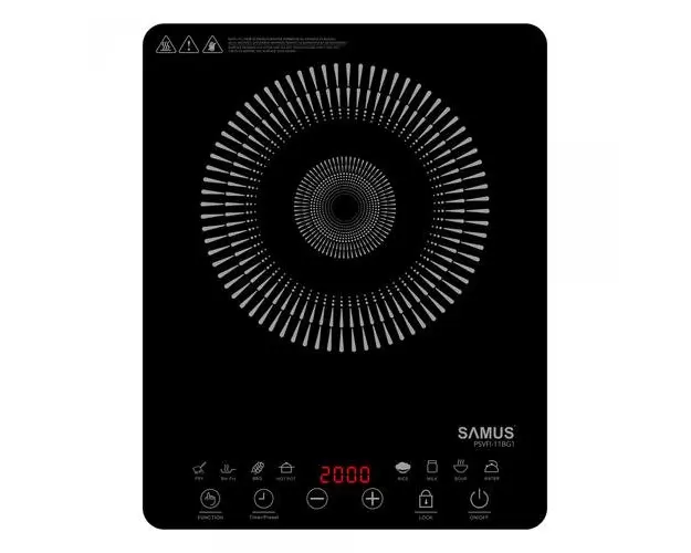 Plita electrica vitroceramica cu inductie Samus PSVFI-11BG1, 2000 W, 8 trepte, control tactil, temporizator (Negru)