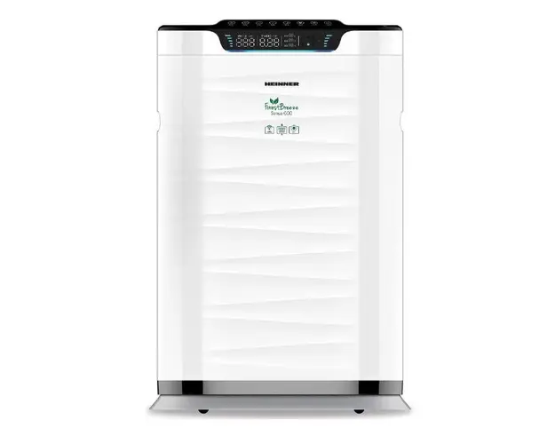 Purificator de aer Heinner HPA-600WIFI, 600 m³/h, Recomandat pentru incaperi de pana la 72mp, Control tactil cu display, Control WIFI, Telecomanda, Filtru HEPA H11, Generator ioni negativi, Senzor PM 2.5 (Alb)