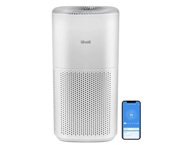 Purificator de aer Smart Levoit Core 600S Wi-Fi, Filtru 3 in 1 True HEPA H13, Senzor Calitate Aer, 400 mc/h, Recomandat pentru suprafete de pana la 59 mp (Alb)