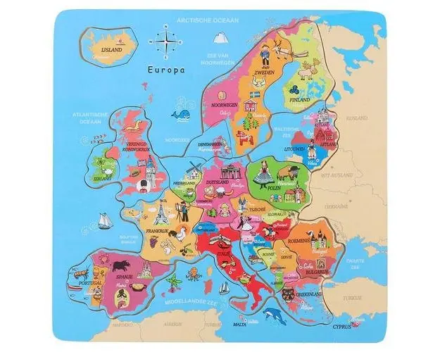 Puzzle din lemn Europa Marionette 19 piese