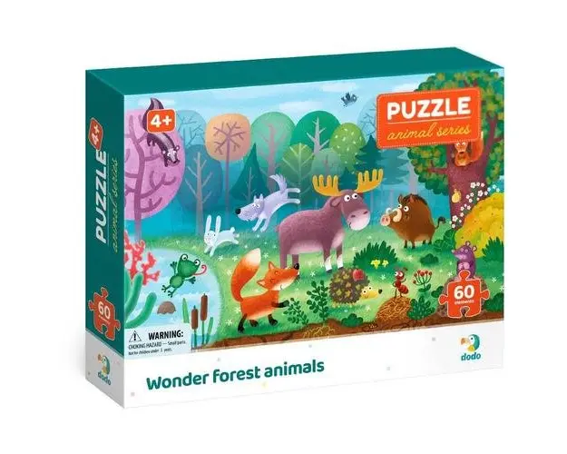 Puzzle - Minunatele animalute din padure (60 piese)