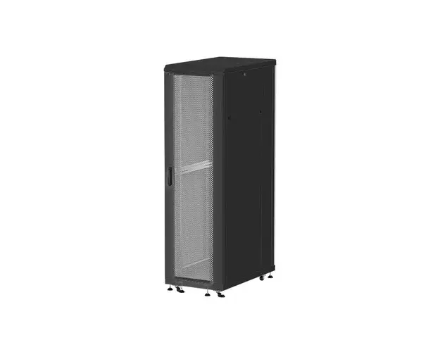 Rack 19'' 32U 600x1000 DECKRO seria D-SERVER, de podea, asamblat, usi perforate (fata si spate), laterale detasabile, 1000kg