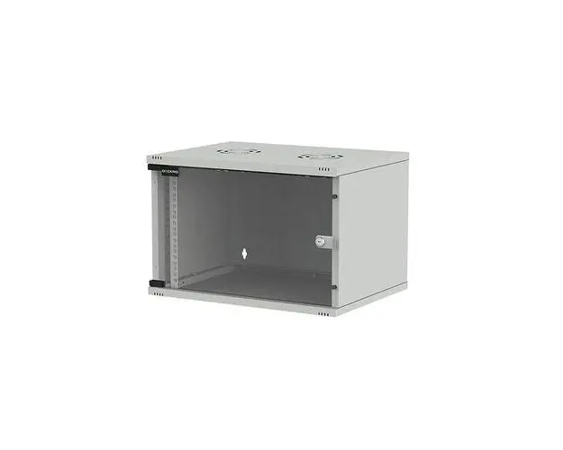 Rack 19'' 9U 540x400 DECKRO seria D-SOHO BASIC, de perete, dezasamblat, usa fata sticla, capacitate 30kg