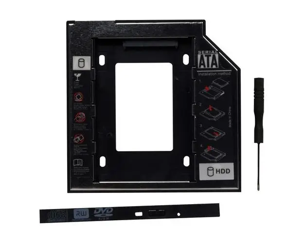 RACK intern SPACER SPR-25DVDN, caddy 12.7mm, 5.25inch - 2.5inch, interfata PC SATA (Negru)