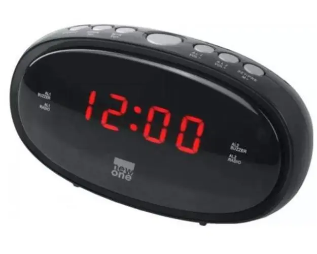 Radio cu ceas New One CR 100, Dual Alarm, FM (Negru)