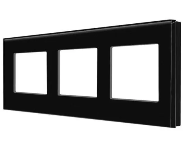 Rama Tripla LUXION Din Sticla (Negru)