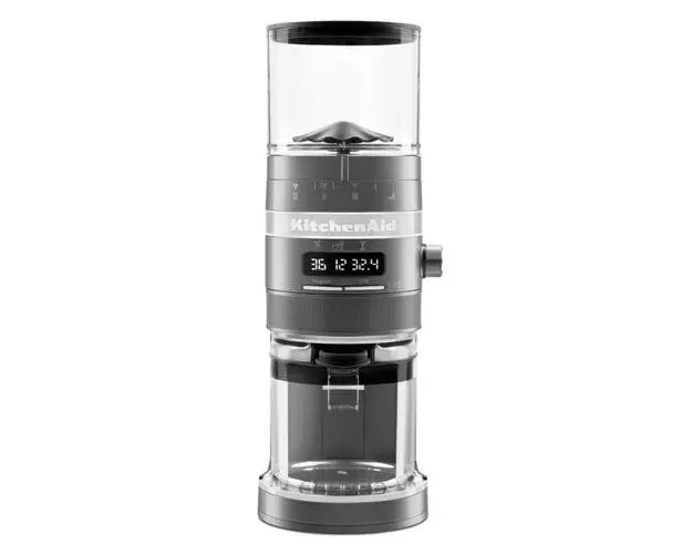 Rasnita electrica de cafea KitchenAid Artisan 5KCG8433EMS, 150 W, 70 setari macinare (Gri/Argintiu)