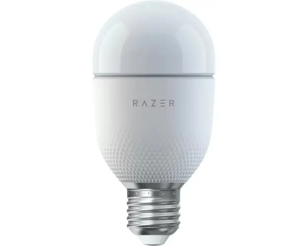 Bec cu LED inteligent Razer Aether E27, Razer Chroma RGB, 800 lm, 9 W, Bluetooth (Alb)