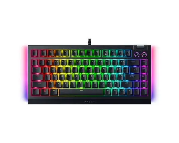 Tastatura Gaming Razer BlackWidow V4 75%, iluminare RGB, Layout US, Switch Orange Tactile Gen-3 (Negru)