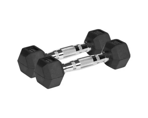 Gantere REBEL ACTIV RBA-2325-01, Fonta cauciucata, 2 x 1kg 