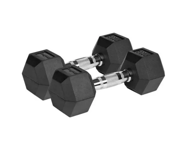 Gantere REBEL ACTIV RBA-2325-08, Fonta cauciucata, 2 x 8kg