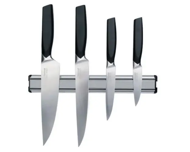Set 4 cutite cu suport magnetic Rondell RD-1159 (Negru)