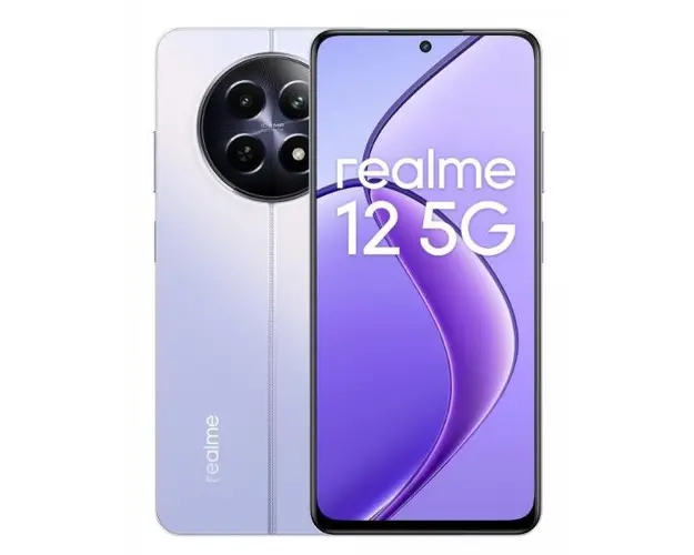 Telefon Mobil Realme 12, Procesor Mediatek Dimensity 6100+ Octa-Core, IPS LCD 6.72inch, 8GB RAM, 256GB Flash, Camera Duala 108 + 2 MP, Wi-Fi, 5G, Dual SIM, Android (Violet)