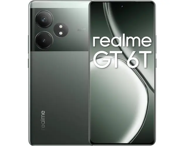 Telefon Mobil Realme GT 6T, Procesor Qualcomm SM7675 Snapdragon 7+ Gen 3, LTPO AMOLED Capacitive touchscreen 6.78inch, 8GB RAM, 256GB Flash, Camera Duala 50+8MP, Wi-Fi, 5G, Dual SIM, Android (Verde)