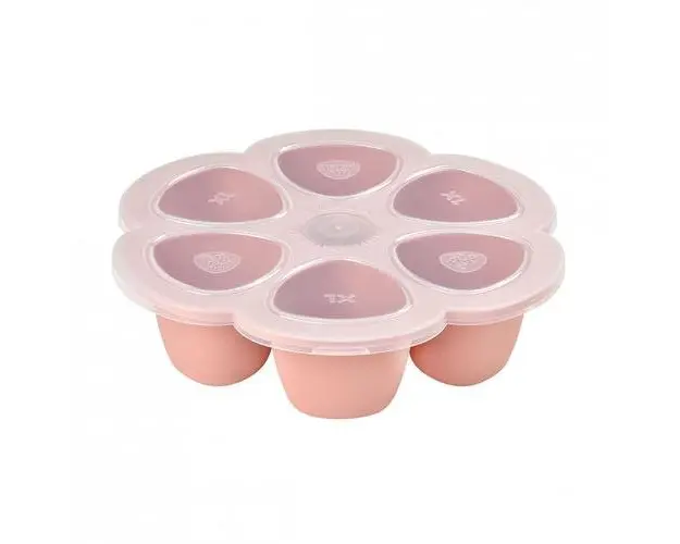 Recipient ermetic silicon multiportii 6x150 ml Beaba Old Pink