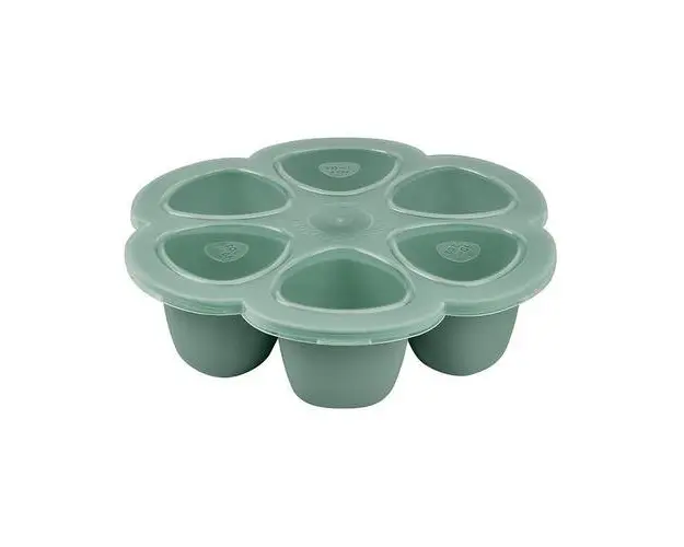 Recipient ermetic silicon multiportii 6x90 ml Beaba Sage Green