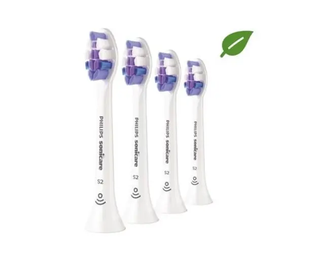 Rezerve Philips Sonicare Sensitive HX6054/10, pachet de 4 capete de periere, Standard, click-on, sincronizarea modurilor BrushSync (Alb)