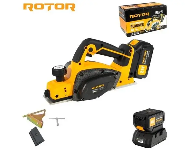Rindea pe acumulator Rotor REP21, 21V/3Ah, 500 W, 16000 rot/min ,Brushless (Galben/Negru)